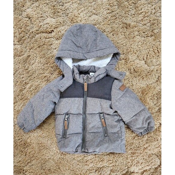 H&M Little Boys Grey Marl Padded Jacket Size: 9-12 Months - Picture 1 of 8